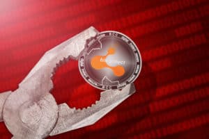 Bitconnect (BCC) coin is under pressure. Concept of the regulation or control of Bitconnect (BCC) cryptocurrency; limitation; prohibition. Source: shutterstock.com
