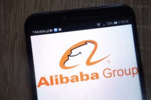 KONSKIE, POLAND - AUGUST 11, 2018: Alibaba Group logo displayed on a modern smartphone. Source: shutterstock.com