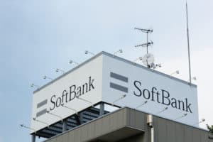 CHIBA, JAPAN - August 29, 2018 Advertsing on the roof of a branch of the Japanese telecommunications company Softbank in Chiba City's Inage area. Source; shutterstock.com