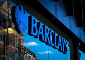 Barclays bank sign and logo, High Street, Lincoln, Lincolnshire, UK - 5th April 2018. Source: shutterstock.com
