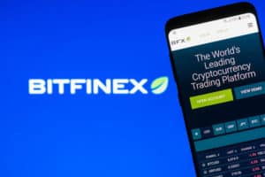 KYRENIA, CYPRUS - OCTOBER 8, 2018 Bitfinex website displayed on the smartphone screen. Bitfinex is a cryptocurrency trading platform. Source; shutterstock.com