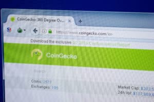 Ryazan, Russia - September 09, 2018: Homepage of Coin Gecko website on the display of PC, url - CoinGecko.com - Image