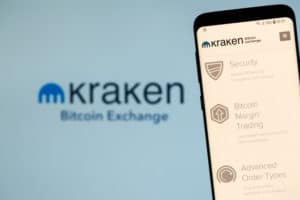 KYRENIA, CYPRUS - NOVEMBER 14, 2018 KRAKEN bitcoin exchange website displayed on the smartphone screen. - Image