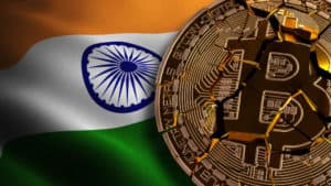 India’s Bitcoin BANNED Not Illegal Ban BTC block chain technology for crypto currency 3D Rendering Illustration